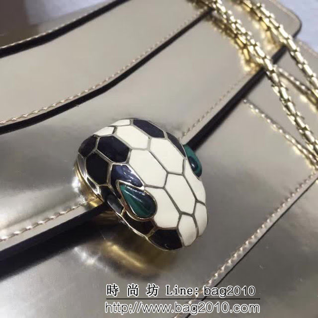 BVLGARI寶格麗 專櫃新品 雙層蛇頭包 升級版牛漆皮 鏈條單肩斜挎包 B35106 FYD1187
